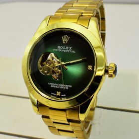 تصویر ساعت رولکس اویستر مردانه اتومات مکانیکی ROLEX OYSTER گوکی حرکتی صفحه سبز 