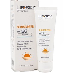 تصویر کرم ضد آفتاب لیپورکس SPF50 مناسب پوست خشک حجم ۴۰ میل 