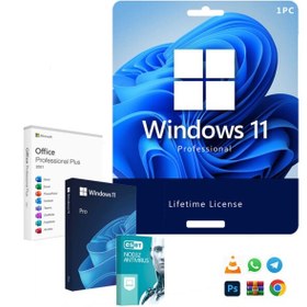 تصویر نصب ویندوز اورجینال + لایسنس مادام العمر Windows 11 Pro + درایورها + آپدیت کامل ویندوز + برنامه های کاربردی + آنتی ویروس 