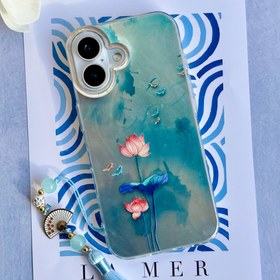 تصویر قاب نیلوفر آبی با آویز 