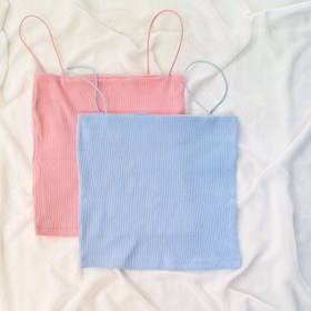 تصویر کراپ بند ماکارون مدادرنگی پاستلی crop top