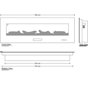 تصویر شومینه برقی LCD طول 160 سانتی متر 160 cm long LCD electric fireplace