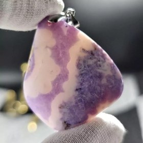 تصویر گردن آویز درشت سنگ جید معدنی کد 32746 