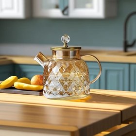 تصویر قوری طرح الماسی TEA POT Pyrex Kettle