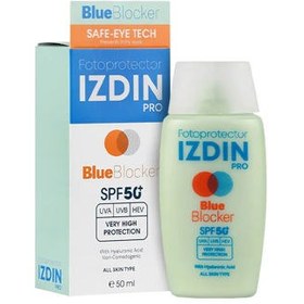 تصویر ضدآفتاب بی رنگ ایزدین پرو مدل بلو بلاکر با SPF50+ Fotoprotector Blue Blocker With SPF50+