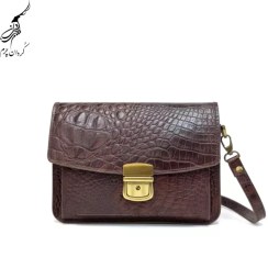 تصویر کیف دستی مردانه چرم مدل داریوش طرح کروکدیل 