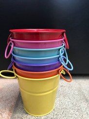 تصویر گلدان فلزی رنگی سایز ۳ 