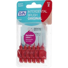 تصویر مسواک بین دندانی مدل Original با برس نرم سایز 2 بسته 6 عددی ته په TePe Interdental Brush