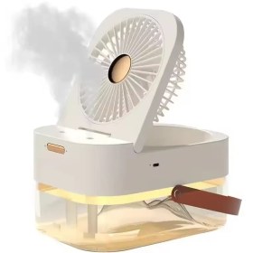 تصویر پنکه ریموت دار مه پاش رومیزی با چراغ خواب مدل Summer Portable 