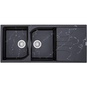 تصویر سینک ظرفشویی گرانیتی لوتوس مدل موج توکار ۲ لگن 