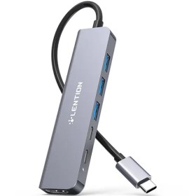 تصویر هاب 6 پورت لنشن مدل Lention USB-C Hub CE35SH Lention USB-C Hub-CE35SH