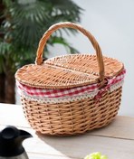 تصویر سبد پیک نیک سایز بزرگ حصیری محصول Perotti ترکیه - مدل 