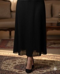 تصویر دامن مجلسی پلیسه مشکی 