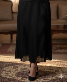 تصویر دامن مجلسی پلیسه مشکی 