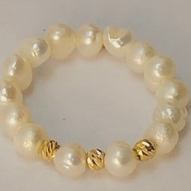 تصویر انگشتر مرواریدی طرح گوی 