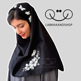 تصویر مقنعه طرح گل چاپی ۱۲۶ 