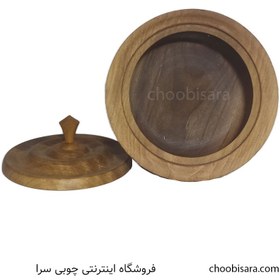 تصویر قیمت و خرید شکلات خوری چوبی پایه دار گردو مدل T0199 - چوبی سرا 