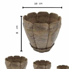تصویر گلدان چوب پلاست مدل پرچین (سایز 10×8) کد:120/10 مهرنی 