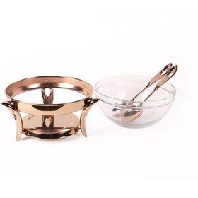 تصویر سوفله سالاد خوری تک استیل مدل لوپ (رزگلد) TakSteel Salad Bowl Loop Model Soufle - RoseGold Steel