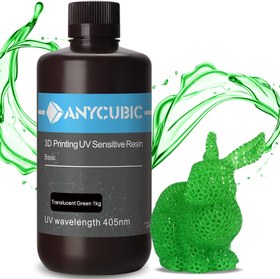 تصویر رزین رنگ سبز شفاف 500 گرمی ANYCUBIC 3D Printer Resin - ارسال 20 روز کاری 