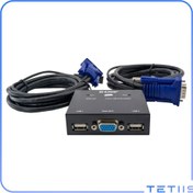 تصویر سوییچ 2 پورت USB KVM دی لینک مدل KVM-222 با جک 3.5 میلی‌متری صدا kvm222-2port-dlink