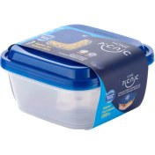 تصویر ظرف یکبار مصرف هات دليوری (مربع) 1000سی سی درب آبی پيكنيک 