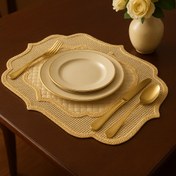 تصویر زیر بشقابی مدل درسا بیضی - کرم 