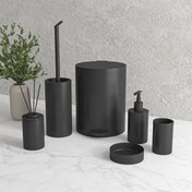 تصویر ست 6 پارچه سرویس بهداشتی روشا مشکی سوپرمات هارمونی 