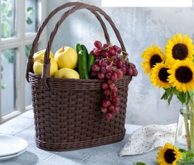 تصویر سبد خرید حصیری آریانا مدل کوکب 