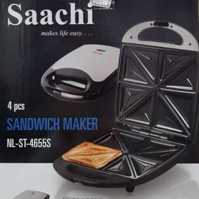 تصویر ساچی 8 اسلایس ساندویچ ساز NL-ST-4655S مشکی Saachi 8 Slices Sandwich Maker NL-ST-4655S Black