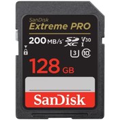 تصویر کارت حافظه SDXC سن دیسک مدل Extreme Pro V30 کلاس 10 استاندارد UHS-I U3 سرعت 200mbps ظرفیت 128گیگابایت 