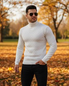 تصویر بافت مردانه زیتونی یقه هفت Seria مدل 1987 