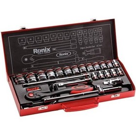 تصویر مجموعه 24 عددی آچار بکس رونیکس مدل RH-2624 با سری های شش گوشه ا Ronix RH-2624 24Pcs Socket Wrench Set 6pt Ronix RH-2624 24Pcs Socket Wrench Set 6pt