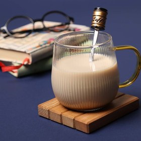 تصویر زیر لیوانی چوبی راش، مدل روشا خود رنگ Wooden coaster-002