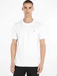 تصویر تی‌شرت مردانه با نشان تجاری - از جنس جرسن پنبه‌ای، سفید برند calvin klein jeans Men's Monogram T-Shirt - Cotton jersey, White