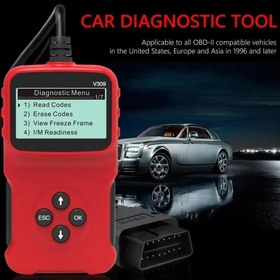 تصویر دیاگ خودرو V309 CAN OBD2 اسکنر خودرو ابزار عیب یابی موتور بررسی کد موتور خواننده ابزار اسکن تشخیصی خودرو چند زبانه برای همه وسایل نقلیه پروتکل OBD II (قرمز) V309 CAN OBD2 Scanner Automotive Scanner Engine Diagnostic Tool Car Check Engine Code Reader Car Diagnostic Scan Tool Multi-Languages for All OBD II Protocol Vehicles (Red)