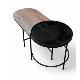 تصویر میز جلو مبلی مدرن فلز و چوب برند اُرفیک 