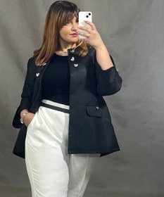 تصویر کت مجلسی سایزبزرگ کد1414 کت ژاکارد مشکی