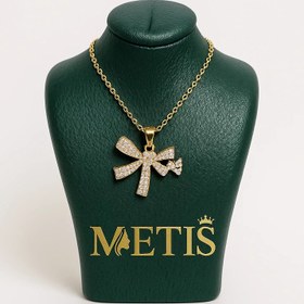 تصویر گردنبندفول نگین پاپیونی کد 10 