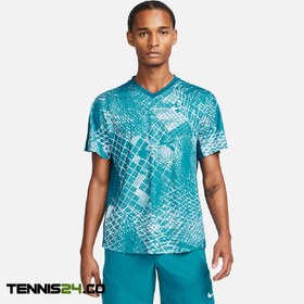 تصویر تیشرت تنیس مردانه نایک طرح چاپی NikeCourt Dri-FIT- آبی 