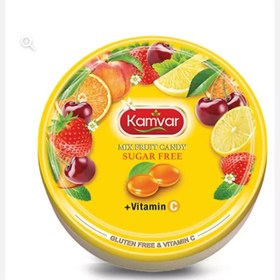 تصویر آبنبات رویال شش میوه کامور بدون قند ۱۵۰ گرم 