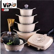 تصویر سرویس قابلمه چدن گرانیت 12پارچه vip chef مدل ماگالا 