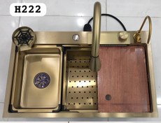 تصویر سینک هوشمند هوادیائو استیل ۳۰۴ با لیوان شور و صفحه دیجیتال 