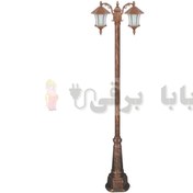 تصویر چراغ دوشاخه حیاطی و پارکی تکشیدفام مدل ویکتوریا کمرباریک کد 91215-15-8221 