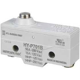 تصویر میکرو سوئیچ تیپ کوچک فشاری ساده دکمه ای هانیانگ مدل HANYOUNG HY-P701B 