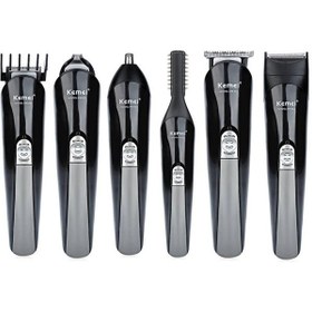 تصویر ست اصلاح 11 کاره KM-600 مشکی برند kemei KM-600 11-In-1 Super Grooming Kit Black