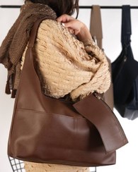 تصویر کیف دوشی زنانه شل فاکس‌لدر سایز بزرگ (چهار رنگ) - سورمه‌ای Women’s Soft Faux-Leather Shoulder Bag – Large, Multi-Color