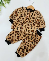 تصویر سویشرت شلوار تدی پلنگی وارداتی سایز ۴ ماه تا ۲۴ ماه 