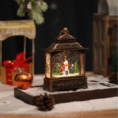 تصویر جعبه موزیکال فانوسی چراغ دار کریسمس - طرح 