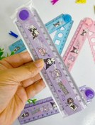 تصویر خط کش های سی سانتی تاشو کرومی - بنفش 